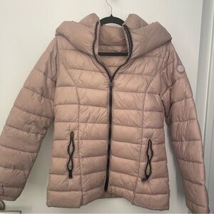 Point Zero Mid-Length Pink Puffer Coat Size S